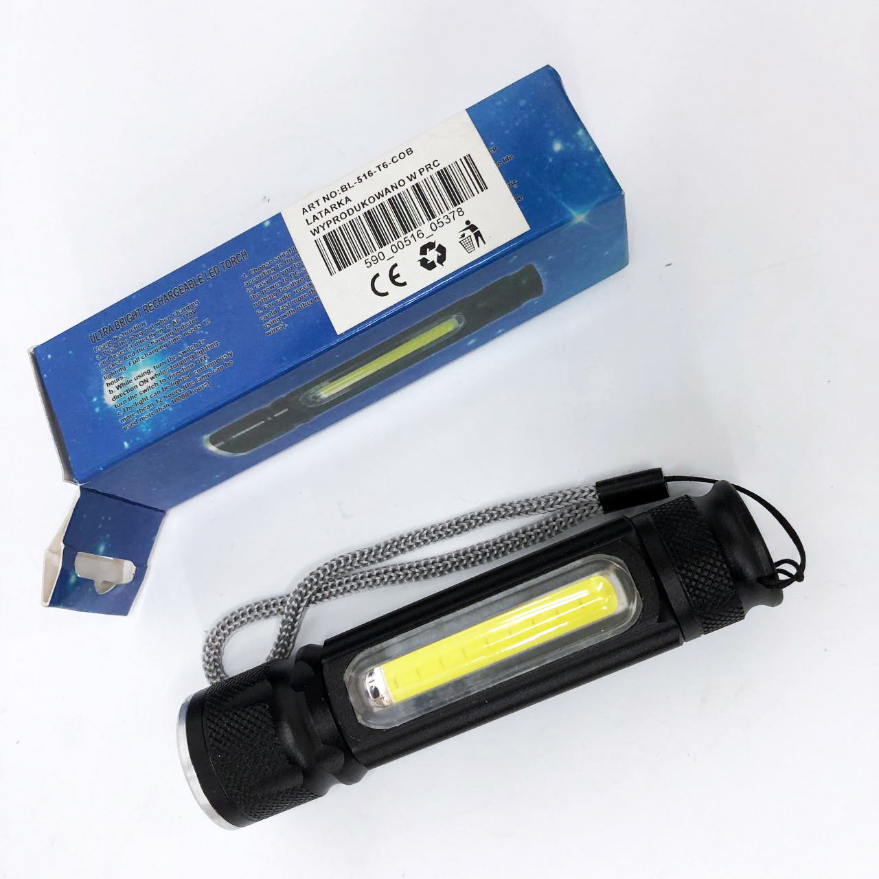 Фонарик портативный светодиодный Police BL-516/616-T6-COB с USB-зарядкой, магнитом и функцией зума