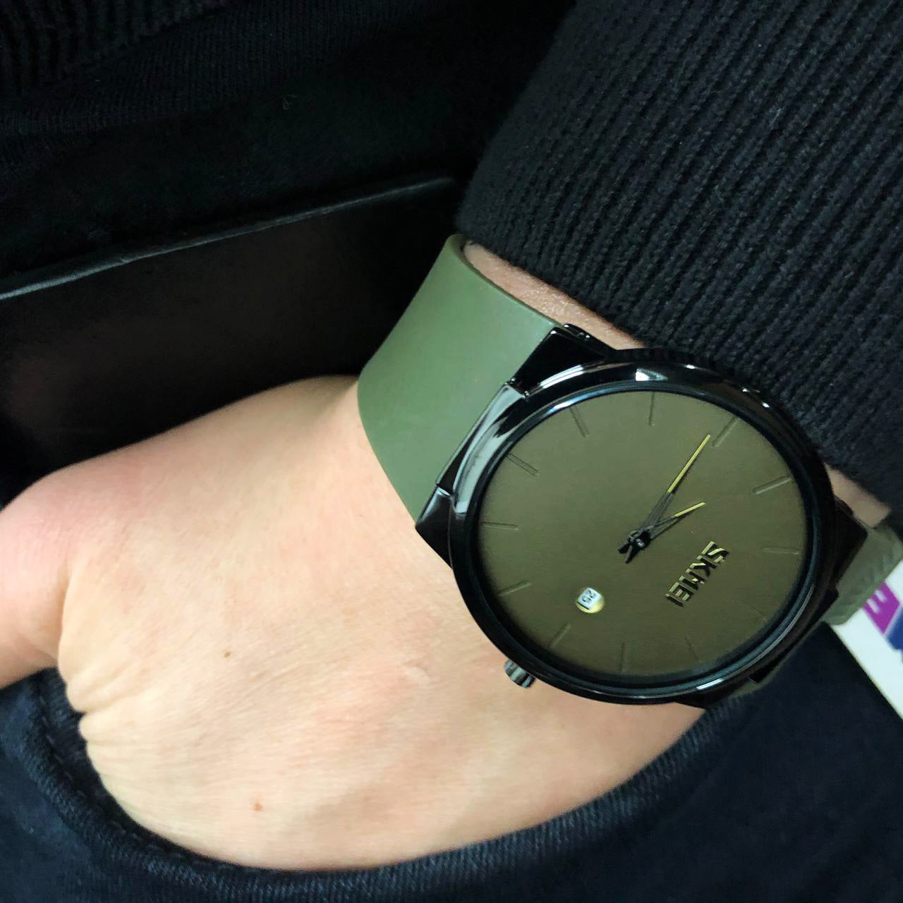 Часы наручные мужские SKMEI 1509AG, мужские круглые наручные часы, Оригинальные мужские часы