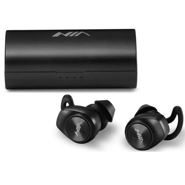 Наушники Bluetooth NIA NB710 с кейсом черные беспроводные, Наушники для тренировок сенсорные беспроводные