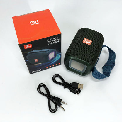 Портативная Bluetooth колонка TG339 5W с RGB подсветкой, аккумуляторная колонка для музыки. Цвет: зеленый