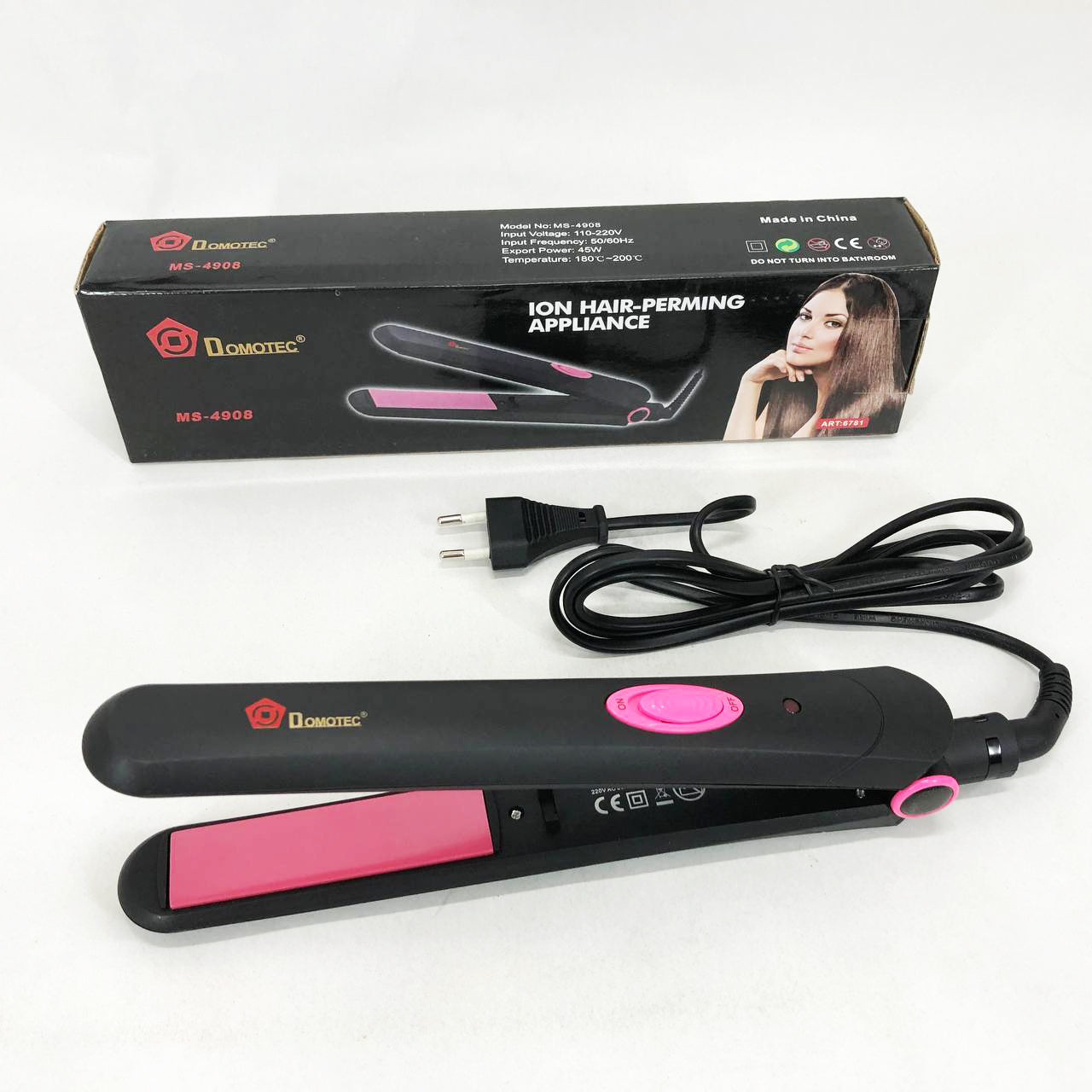 Щипцы DOMOTEC MS-4908, выпрямитель для волос 2в1, стайлер для укладки, утюжок для выравнивания