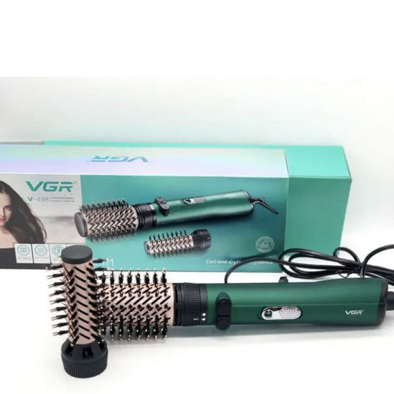 Фен щетка для волос 2 в 1 VGR V-498, стайлер браш, Фен для красивой укладки волос, Фен для ломких волос
