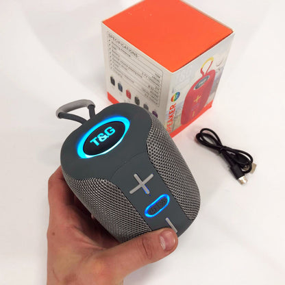 Портативная Bluetooth колонка TG658 8W с RGB подсветкой, Музыкальные колонки для улицы. Цвет: серый