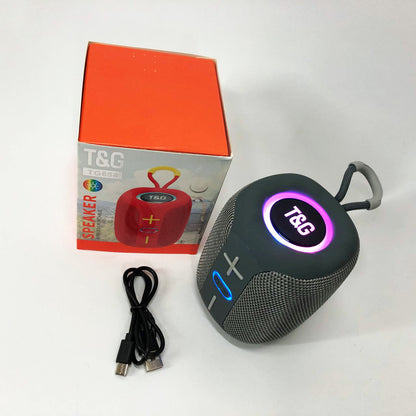 Портативная Bluetooth колонка TG658 8W с RGB подсветкой, Музыкальные колонки для улицы. Цвет: серый