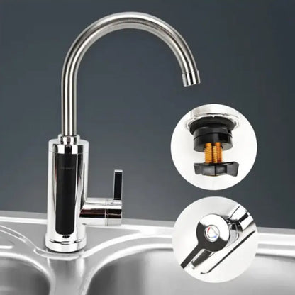 Водонагреватель проточный Delimano RX-0111c LCD дисплеем 3 кВт Кран электрический нижнее подключение