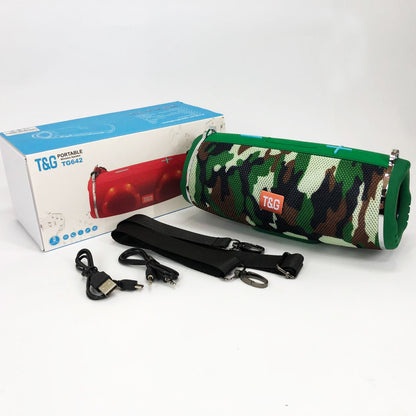 Портативная колонка TG642 с RGB подсветкой и ремешком, колонка для вечеринки. Цвет: камуфляж