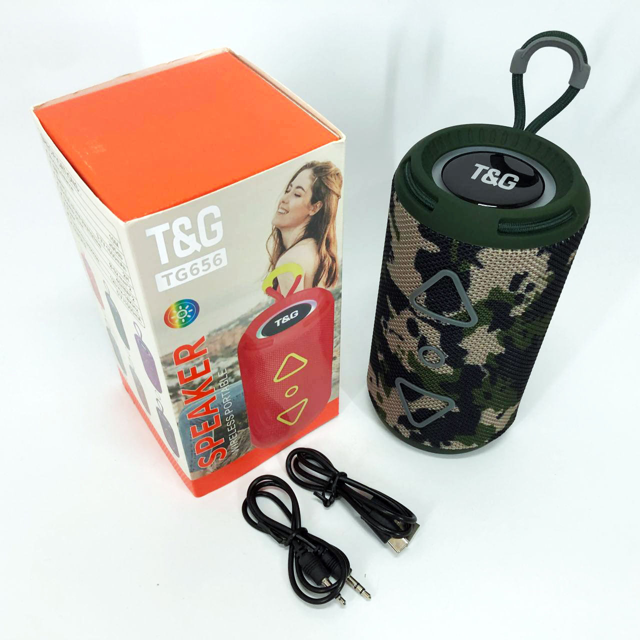 Bluetooth колонка портативная TG656 FM-радио, Громкая колонка для вечеринки. Цвет: камуфляж