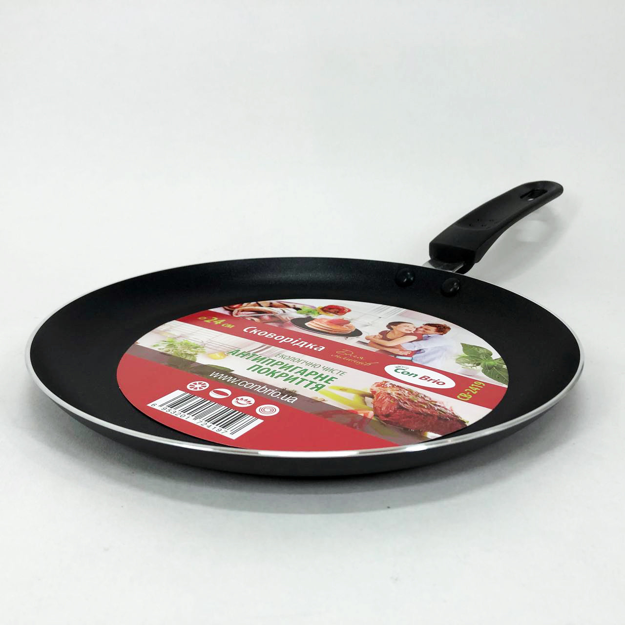 Сковорода для блинов Con Brio CB-2419 с антипригарным покрытием Xylan plus 24 см, качественная сковорода