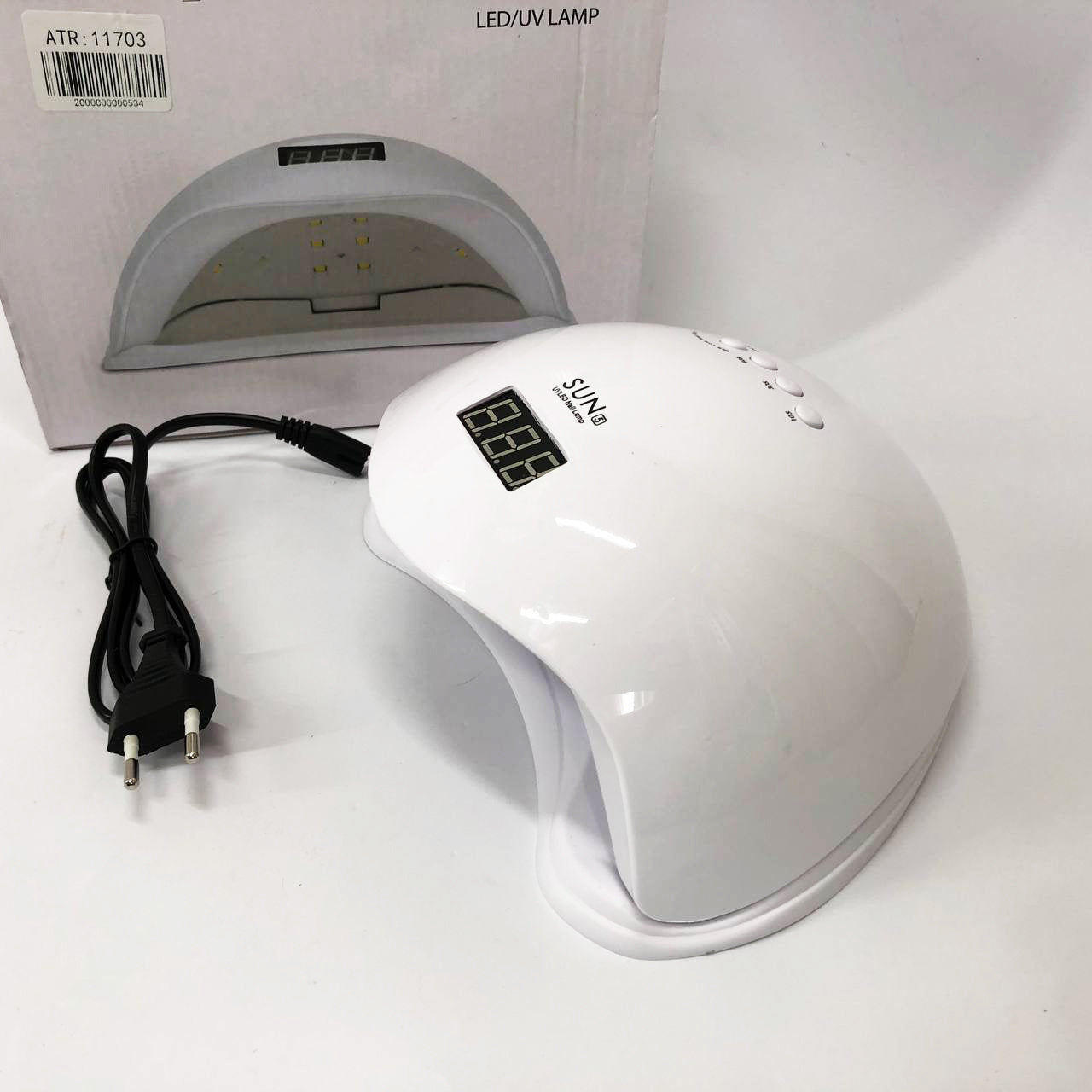 Лампа для маникюра Sun 5 nail lamp FD93-1 led для сушки гель лака с таймером для домашнего использования