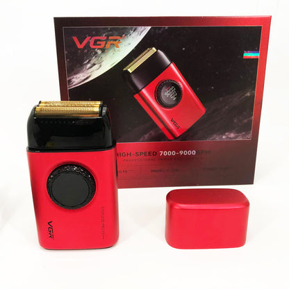 Электробритва VGR V-378 RED шейвер, двойное лезвие + триммер, регулировка мощности 7000-9000 RPM