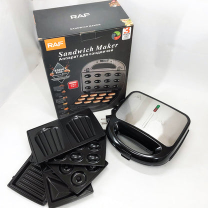 Мультимейкер 6в1 RAF R.541 Гриль прижимной сэндвичница вафельница орешник бутербродница