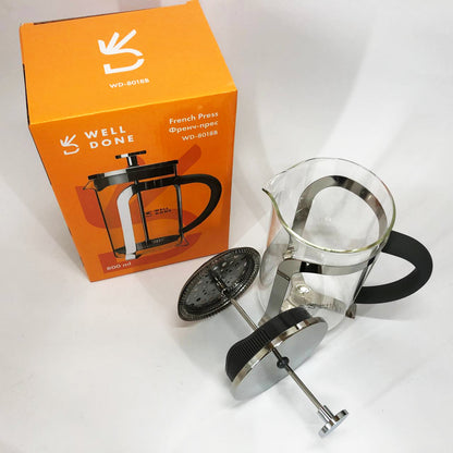 Френч-пресс Well Done WD-8018B с ручкой soft-touch 800 мл, Китайский заварник чайник для заваривания трав