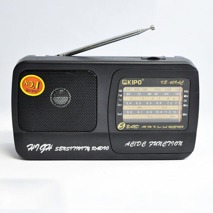 Радіоприймач Kipo KB-409AC потужний радіо FM c usb живлення від батарейки R20 або від мережі Чорний