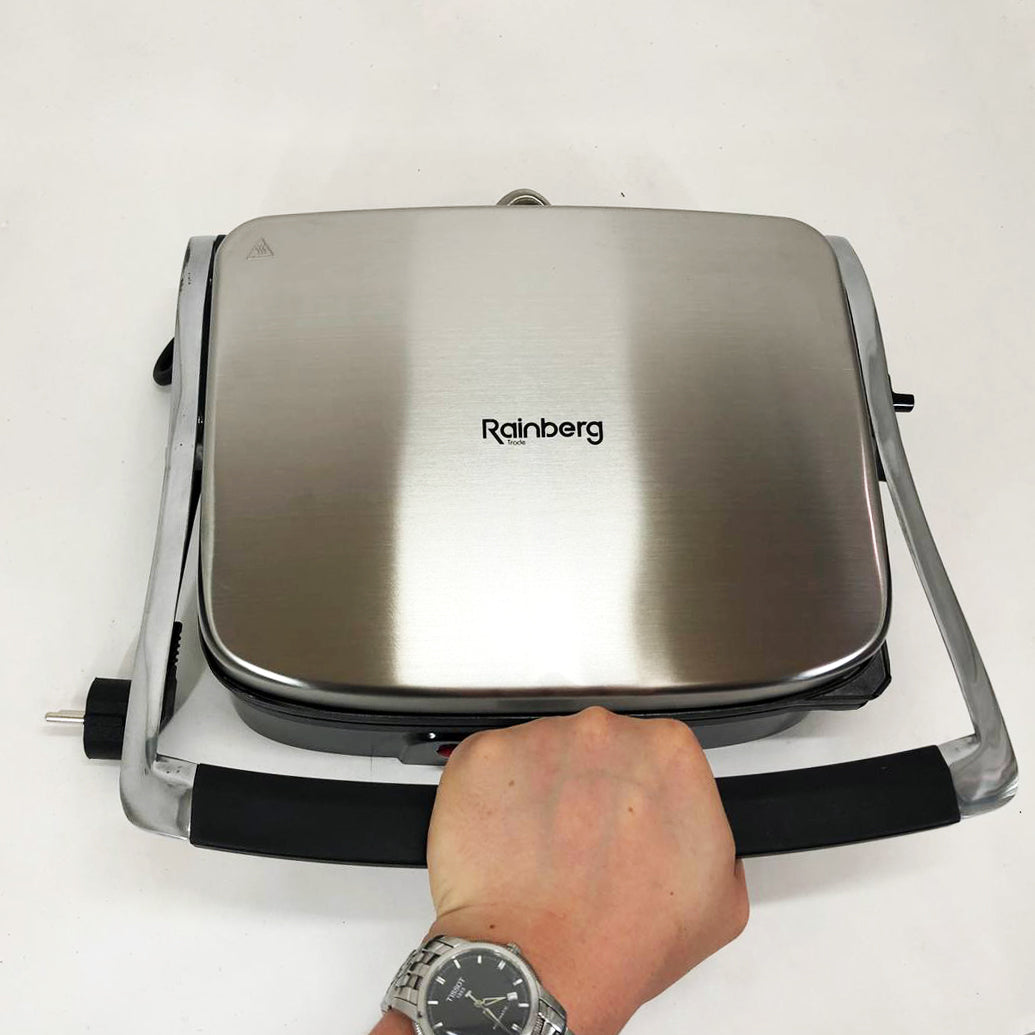 Гриль прижимной Rainberg RB-5413 терморегулятор антипригарный 3200 Вт нержавеющая сталь
