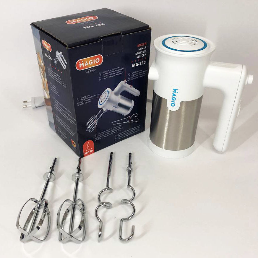 Миксер ручной Magio MG-230, мощный миксер, миксер блендер ручной, бытовые миксеры, кухонный миксер