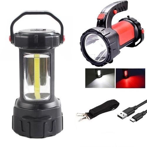 Ручний акумуляторний ліхтар T80C-5W+COB (white/red) із функцією Power Bank. Колір: червоний