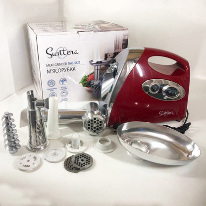 Электромясорубка Suntera SMG-5420R 1800 Вт, электромясорубка соковыжималка для томатов, мясорубка для дома