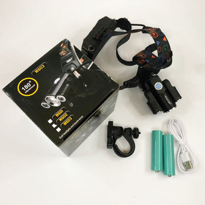 Фонарь налобный W602-T6-2XPE Bike с велокреплением 2x18650, светодиодный фонарь на лоб, сверхмощный