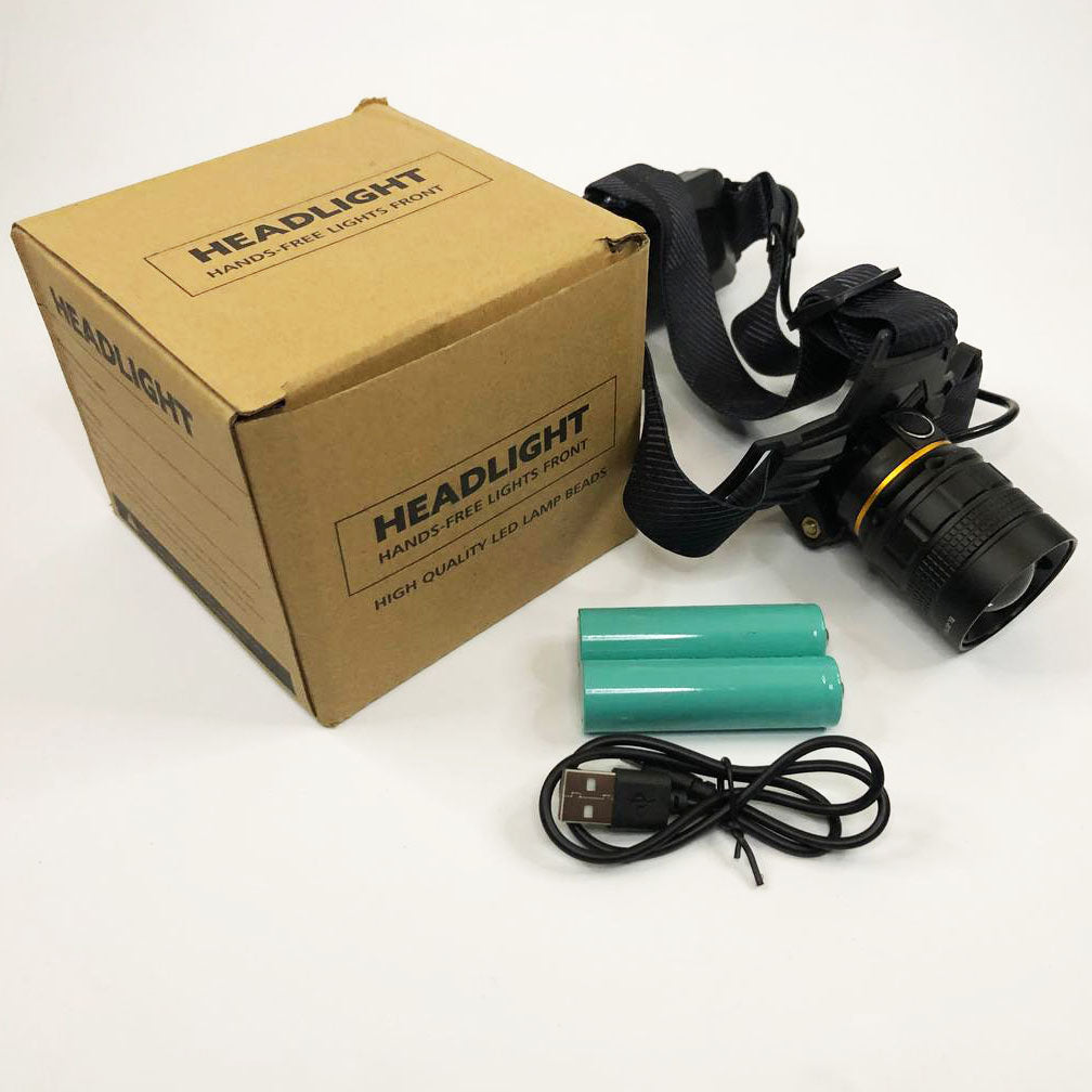 Яркий налобный фонарь Bailong BL-8076-2-GT100, Фонарь аккумуляторный для рыбалки, Фонарь на голову