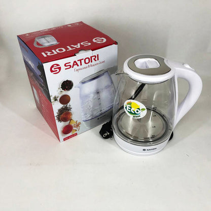 Электрочайник Satori SGK-4105-WT 1.8 л 1500 Вт, стильный электрический чайник, чайники с подсветкой