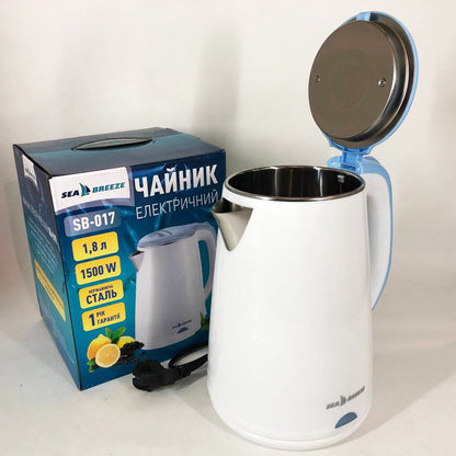 Электрочайник SeaBreeze SB-017 1.8 Л 1500 Вт стильный электрический чайник, чайник електро