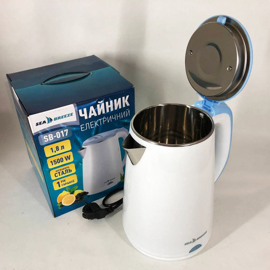 Электрочайник SeaBreeze SB-017 1.8 Л 1500 Вт стильный электрический чайник, чайник електро