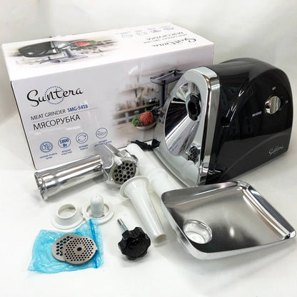 Мясорубка Suntera SMG-5418B 1800 Вт, электромясорубка для шинковки, мясорубка электрическая металл