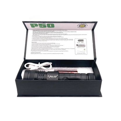 Фонарик ручной тактический Bailong BL-P03-P50, водонепроницаемый фонарик, ручной фонарик led