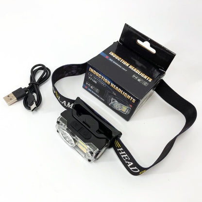 Фонарь налобный YY-19B-3SMD+2COB(white+yellow+red), Налобный фонарик с usb зарядкой