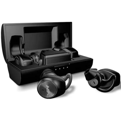 Наушники Bluetooth NIA NB710 с кейсом черные беспроводные, Наушники для тренировок сенсорные беспроводные