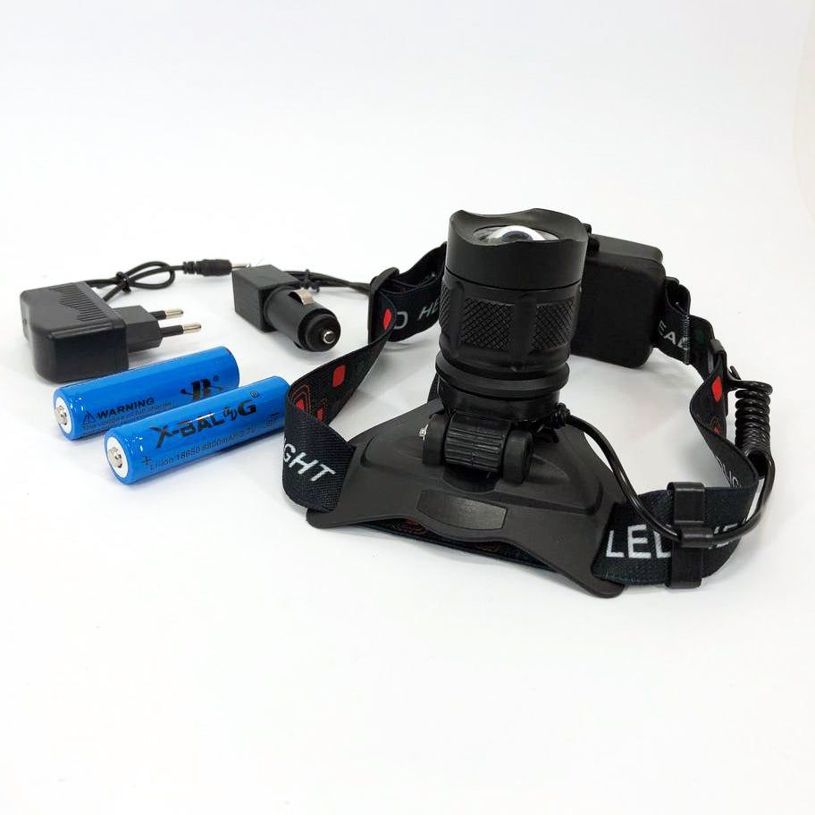 Налобный фонарь Bailong BL-T32-P50, мощный налобный светодиодный фонарик на голову, три режима