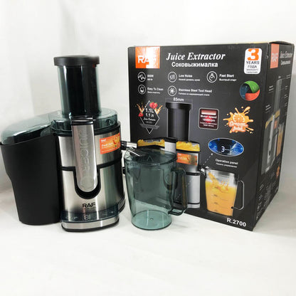 Электрическая соковыжималка RAF R.2700 для цитрусовых, фруктов и овощей с емкостью для сока 1.1 л 800 Вт