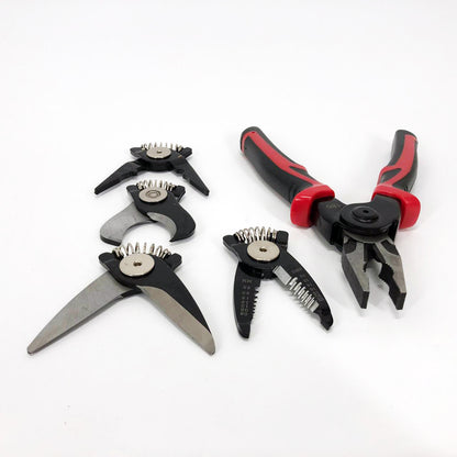 Багатофункціональний набір швидкозмінних інструментів 5 в 1 (плоскогубці, зачищення ізоляції, щипці обтискні)