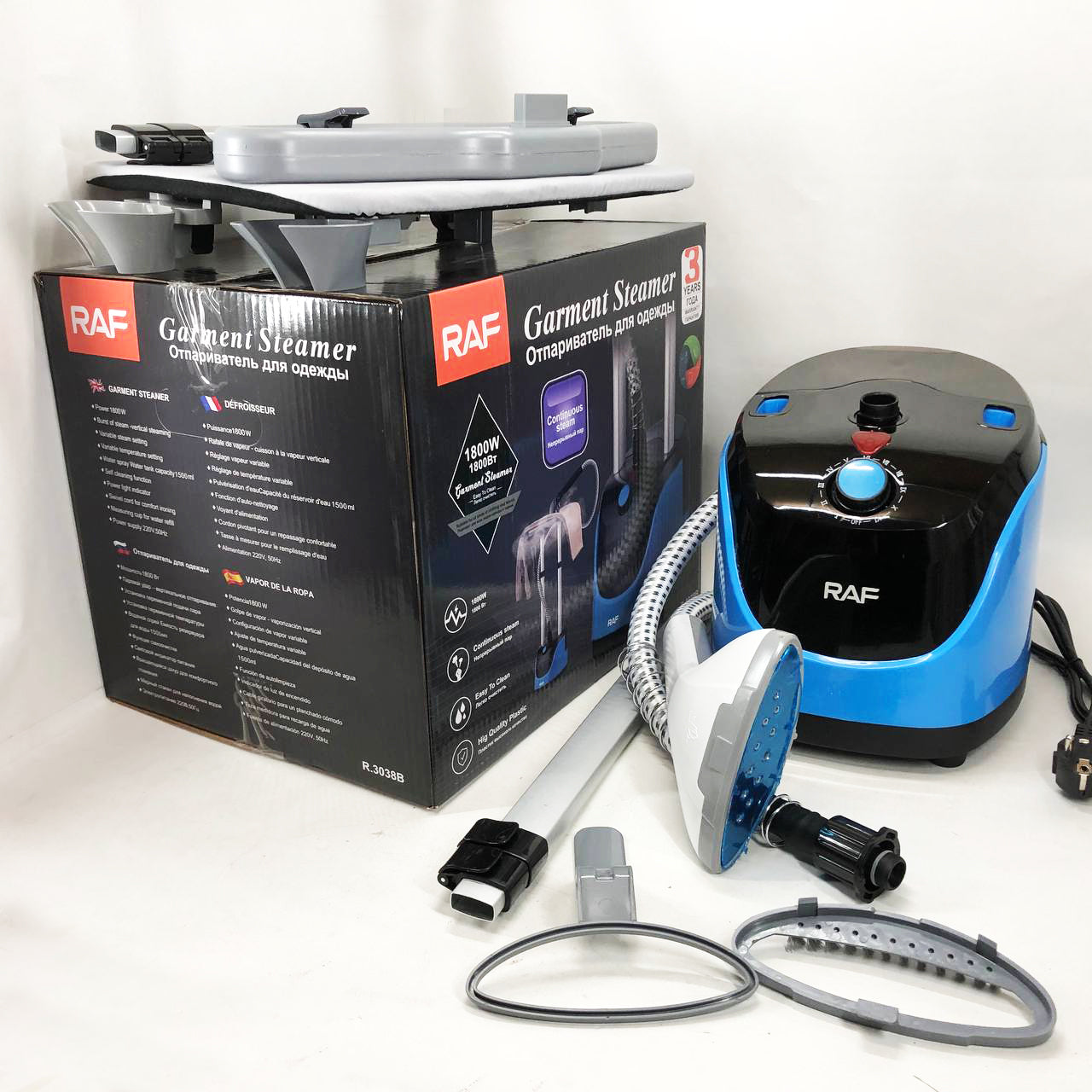 Отпариватель вертикальный для одежды со стойкой RAF R.3038 1800 W. Цвет: синий