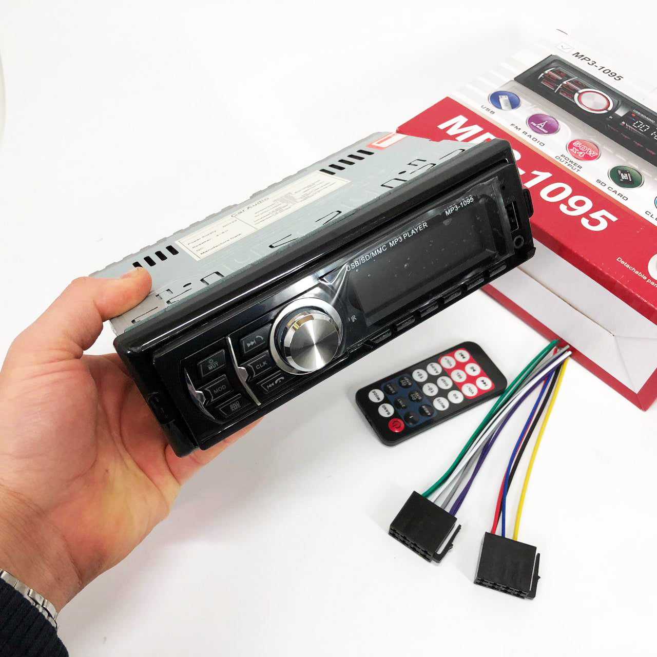 Автомагнитола MP3 1095/7336 BT ISO со съемной панелью 1DIN 4х50Вт, Автомобильная магнитола стерео звук