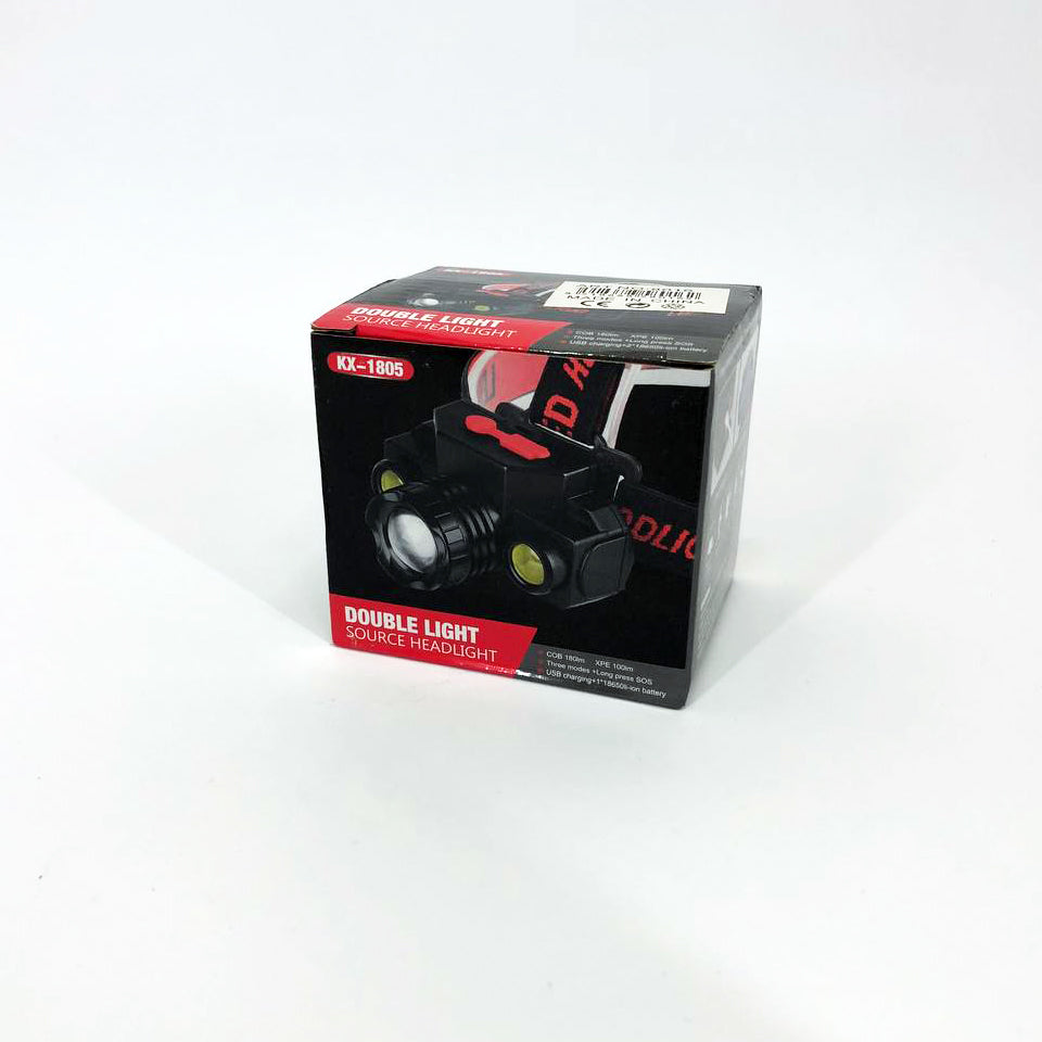 Фонарь налобный Bailong BL-1805 COB XPE аккумуляторный, фонарь на голову для рыбалки, надежный налобный