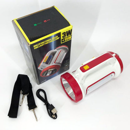 Фонарь кемпинговый с солнечной панелью 5158-LED-COB power bank, кемпинговый фонарь-лампа. Цвет: красный