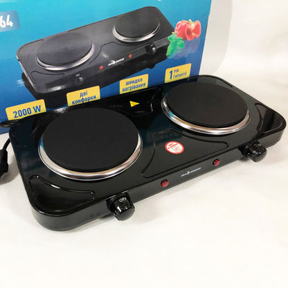 Настольная плита электрическая Sea Breeze SB-064 2000 Вт, переносная настольная электроплита. Цвет: черный