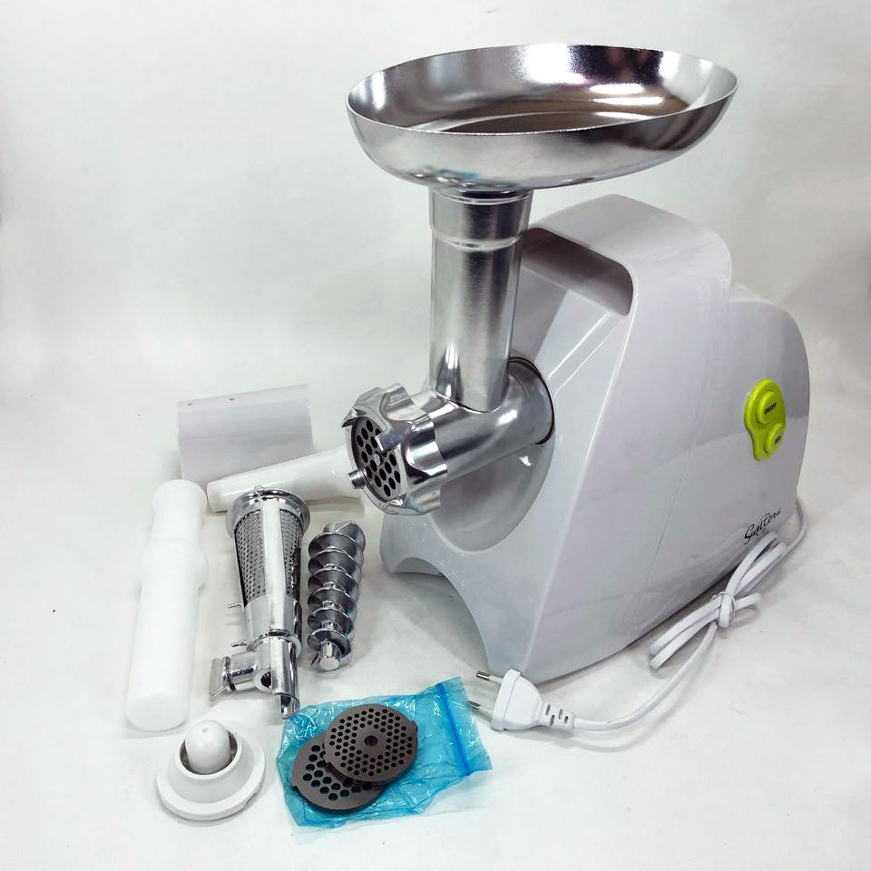 Мясорубка Suntera SMG-5425W, мясорубка-соковыжималка, электрическая мясорубка с насадками для дома