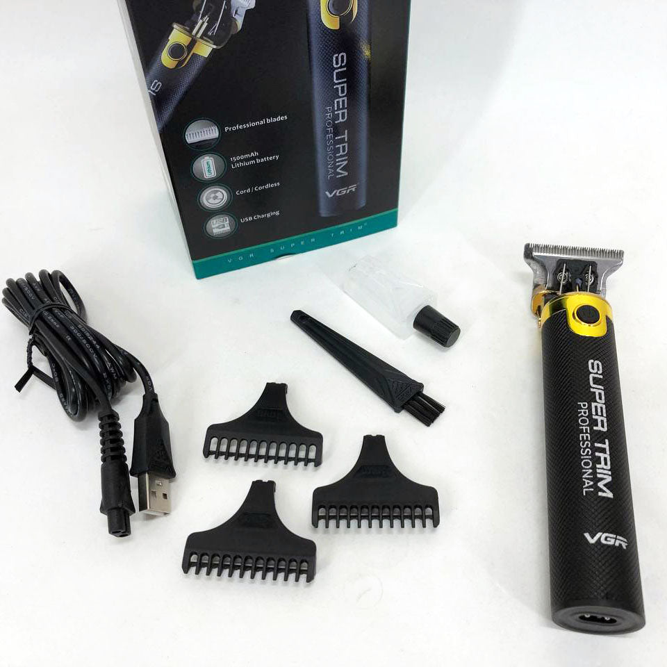 Машинка для стрижки VGR V-082 аккумуляторная беспроводная профессиональная + 3 насадки триммер для волос