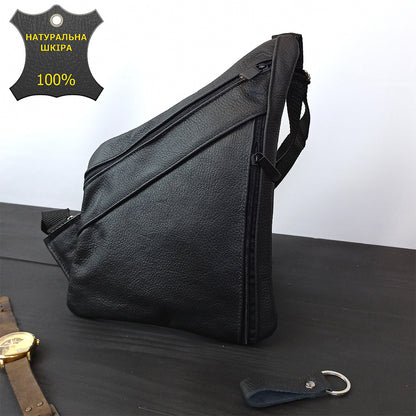 Мужская сумка-слинг из натуральной кожи, сумка через плечо мужская кожаная, борсетка сумка через плечо