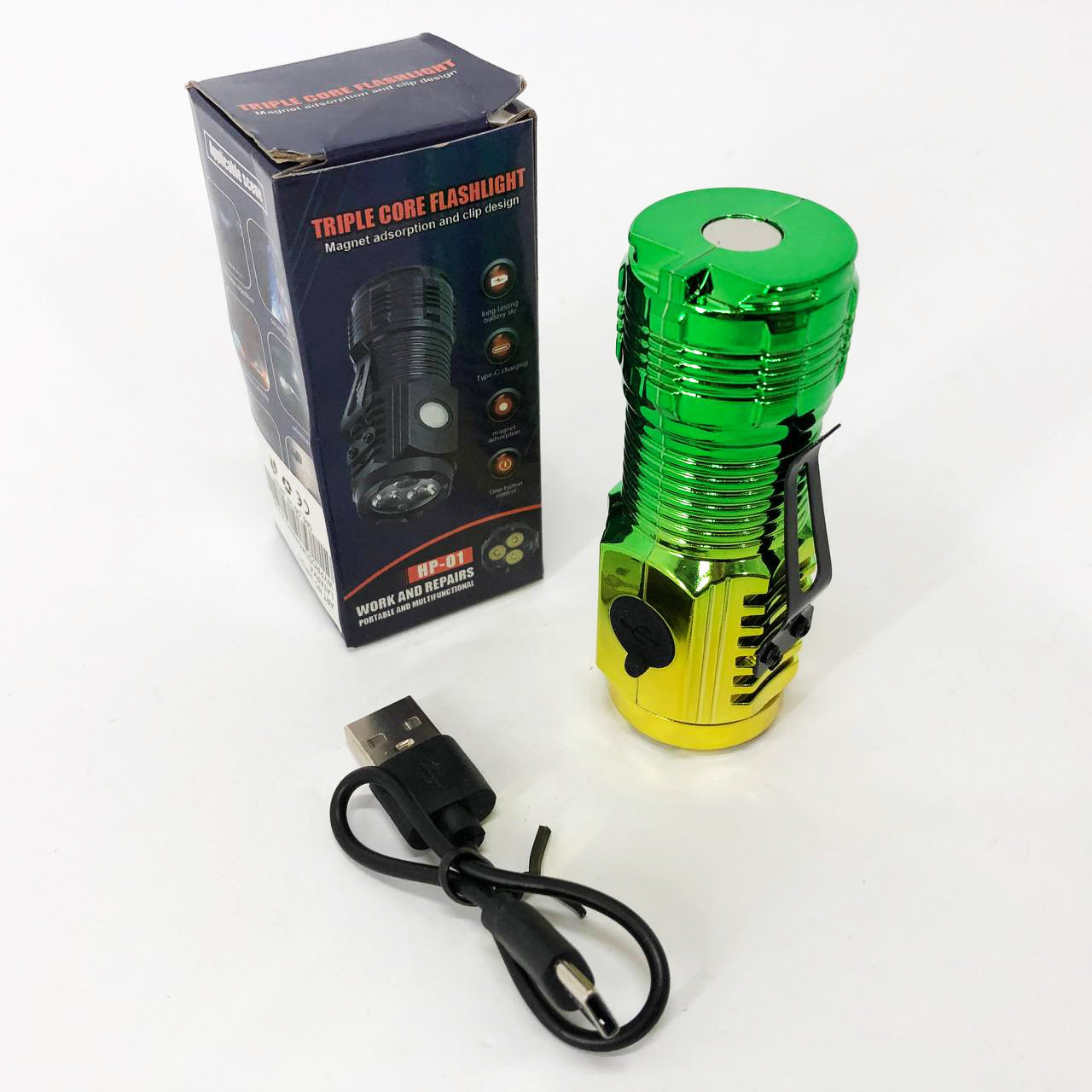 Карманный фонарик PLD-HP01-3LED, Мощный аккумуляторный лед фонарик, Лед фонарь ручной