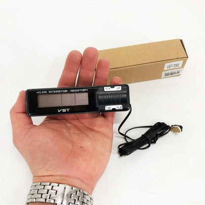 Часы-термометр VST-7065 внешний и внутренний датчик, Домашняя метеостанция с гигрометром, Цифровые часы