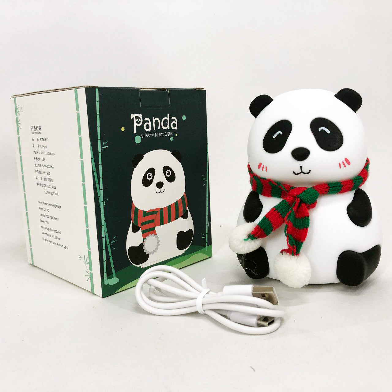 Детский силиконовый ночник светильник Панда 7 цветов, Силиконовый ночник игрушка для детей