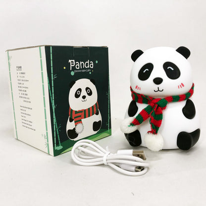 Детский силиконовый ночник светильник Панда 7 цветов, Силиконовый ночник игрушка для детей