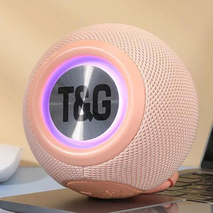 Беспроводная мощная колонка TG337 с Bluetooth, RGB-подсветкой и радио. Цвет: розовый