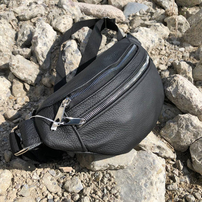 Качественная бананка из натуральной кожи, сумка мужская - женская кожаная барсетка.