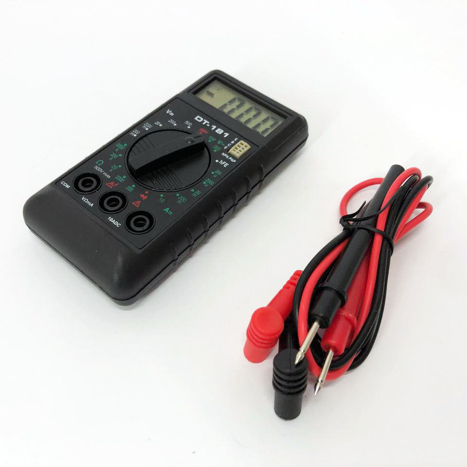 Компактный Мультиметр DT-181 тестер цифровой, щупы в комплекте, мультиметр с защитой, электронный мультиметр