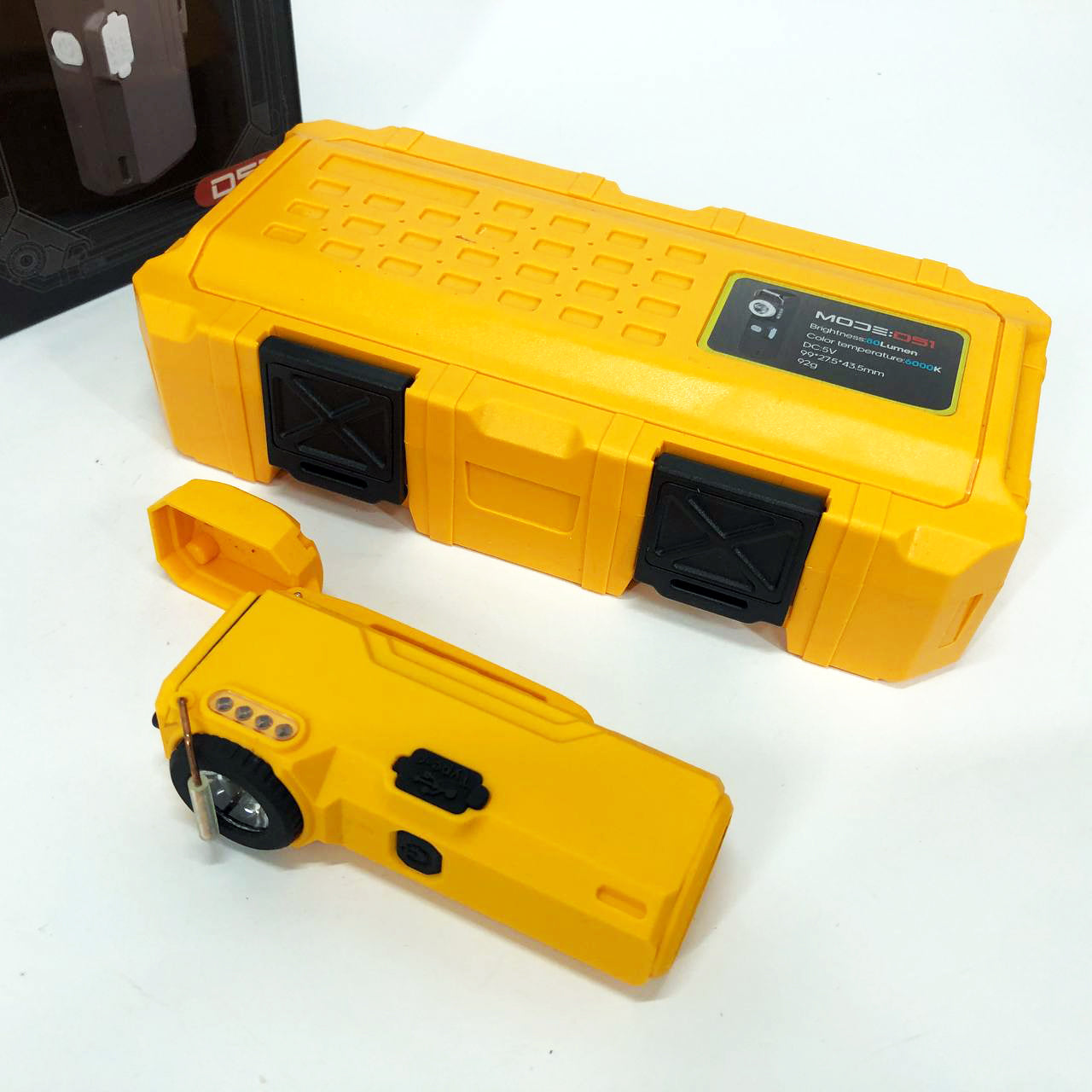 Фонарик-зажигалка армейская MULTIFUNCTIONAL D51-COB электроимпульсная аккумуляторная. Цвет: желтый