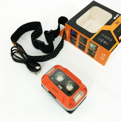 Фонарь налобный WH-0218-XPG(white+yellow)+SMD(red), Налобный фонарь для туризма рыбалки и охоты